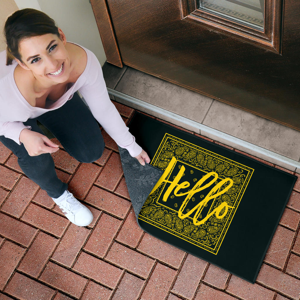 Black Gold Bandana Door Mats