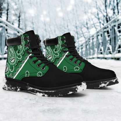 Classic Green Bandana Black Out All Season Boots