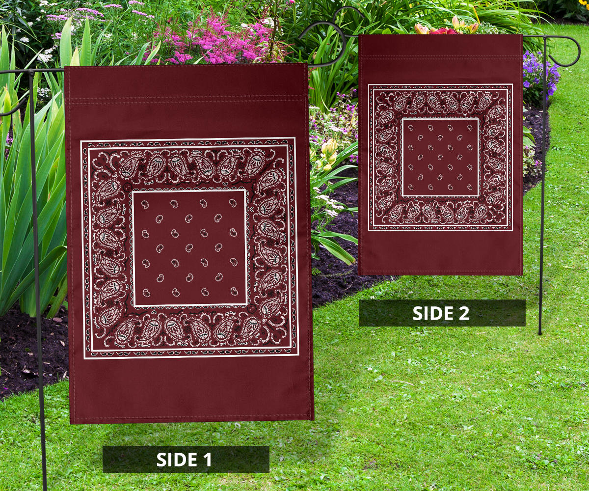 Burgundy Bandana Home and Garden Flags