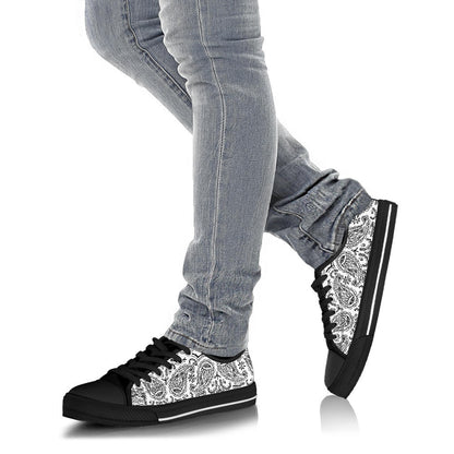 Canvas Low Top Sneakers - Bandana Style White