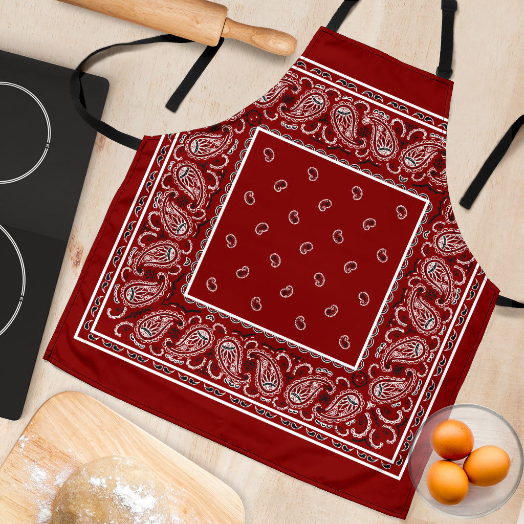 Maroon Big Bandana Apron