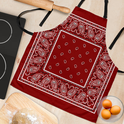 Maroon Big Bandana Apron