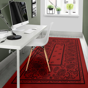 Red with Black Bandana Area Rugs - Fitted