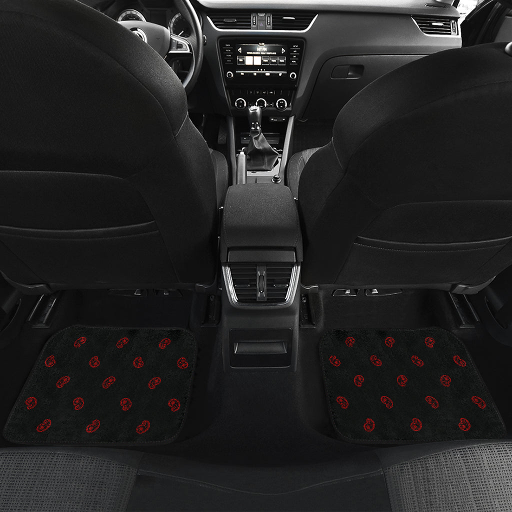 Quad Black and Red Bandana Car Mats - Fancy