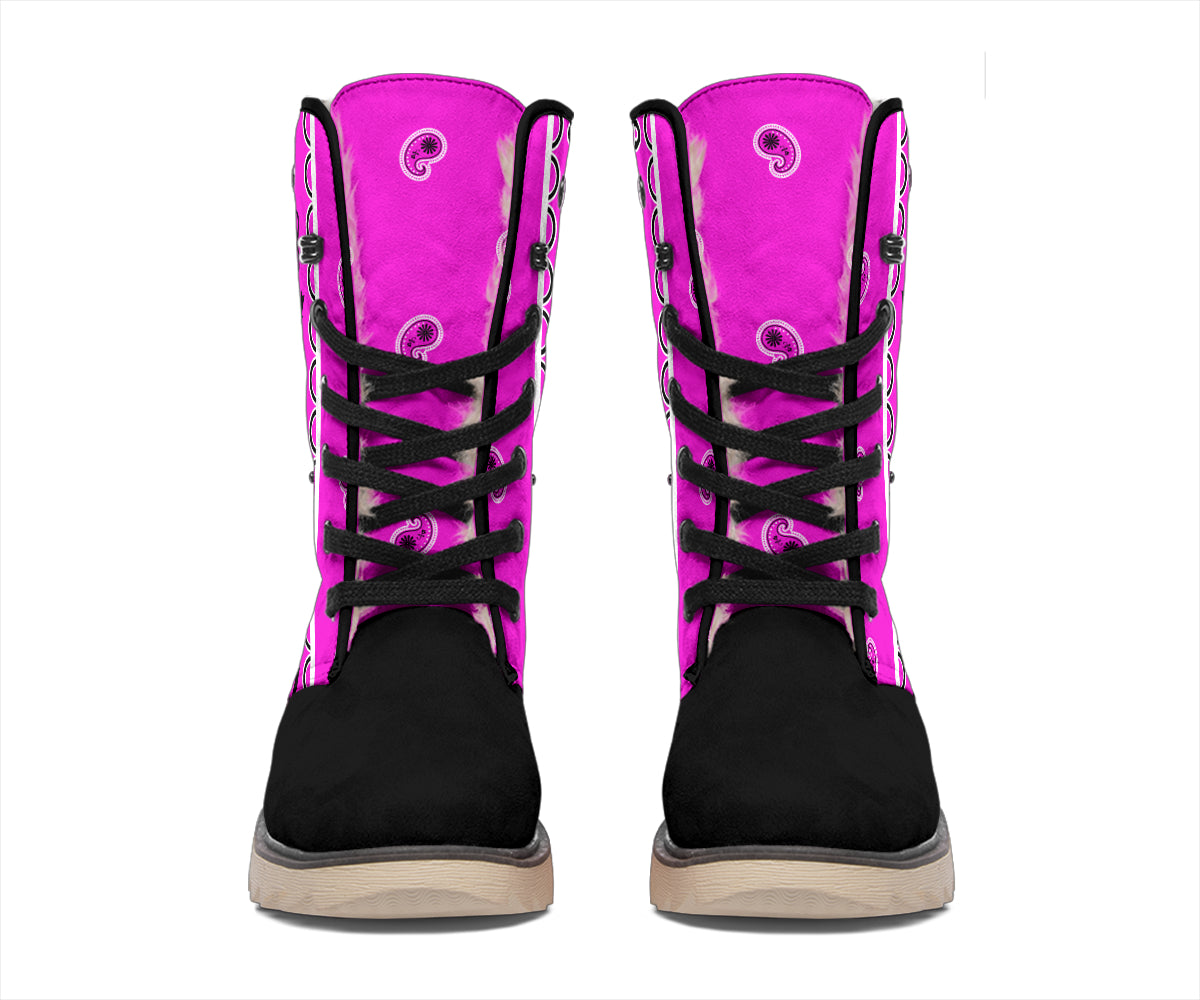 Abruptly Pink Bandana Women's Winter Boots