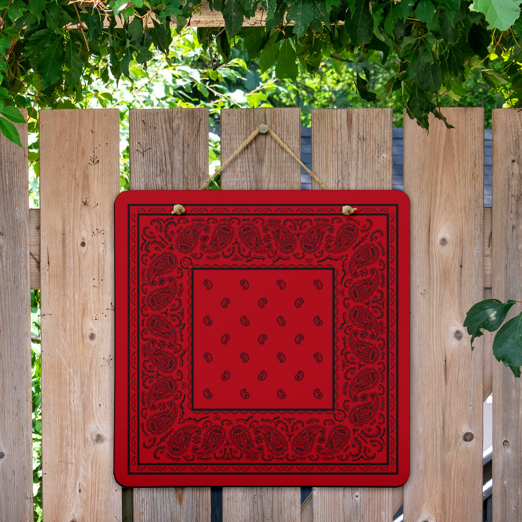 Red and Black Bandana Door Signs