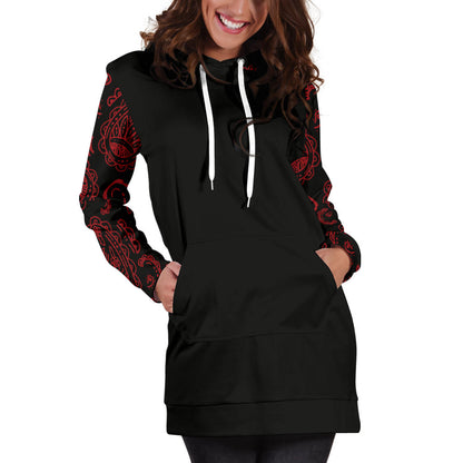 Black and Red Bandana Hoodie Dress