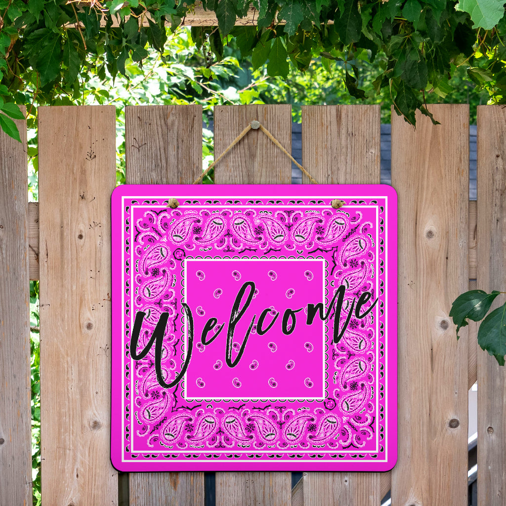Abruptly Pink Bandana Door Signs