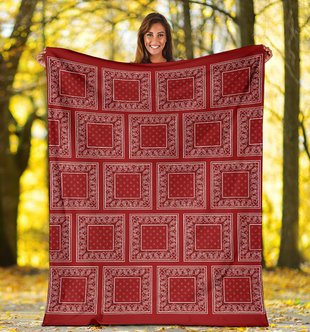 Red Bandana Throw Blanket