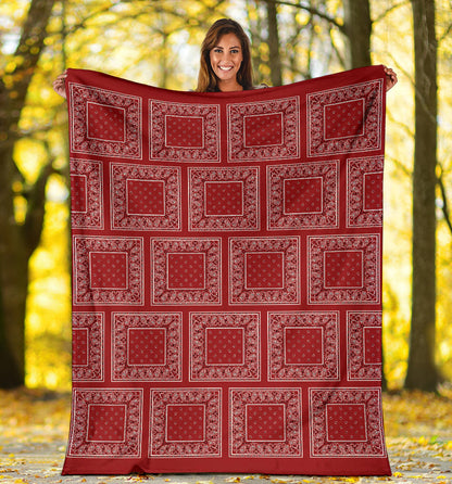 Red Bandana Throw Blanket