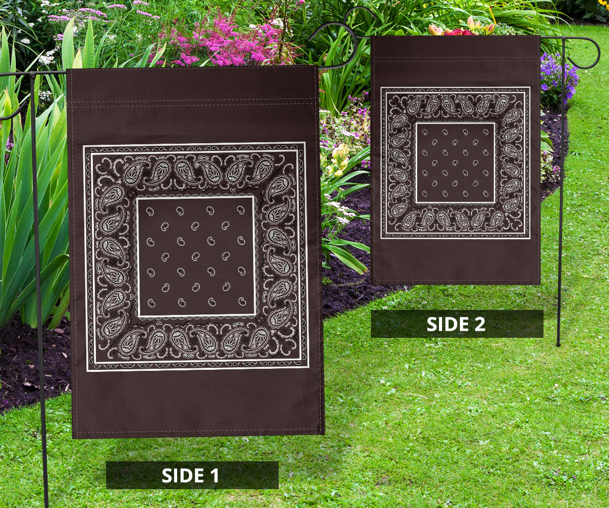 Coffee Brown Bandana Home and Garden Flags