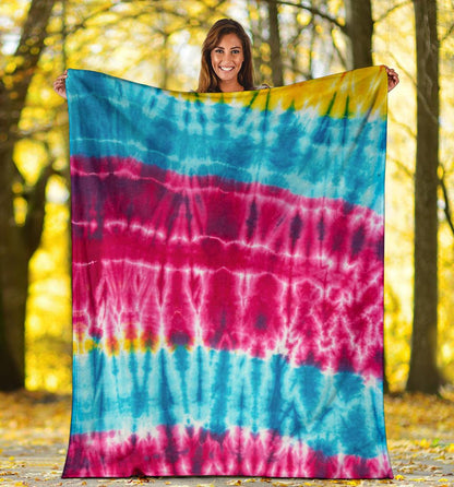 Hippie Tie Dye Fleece Throw