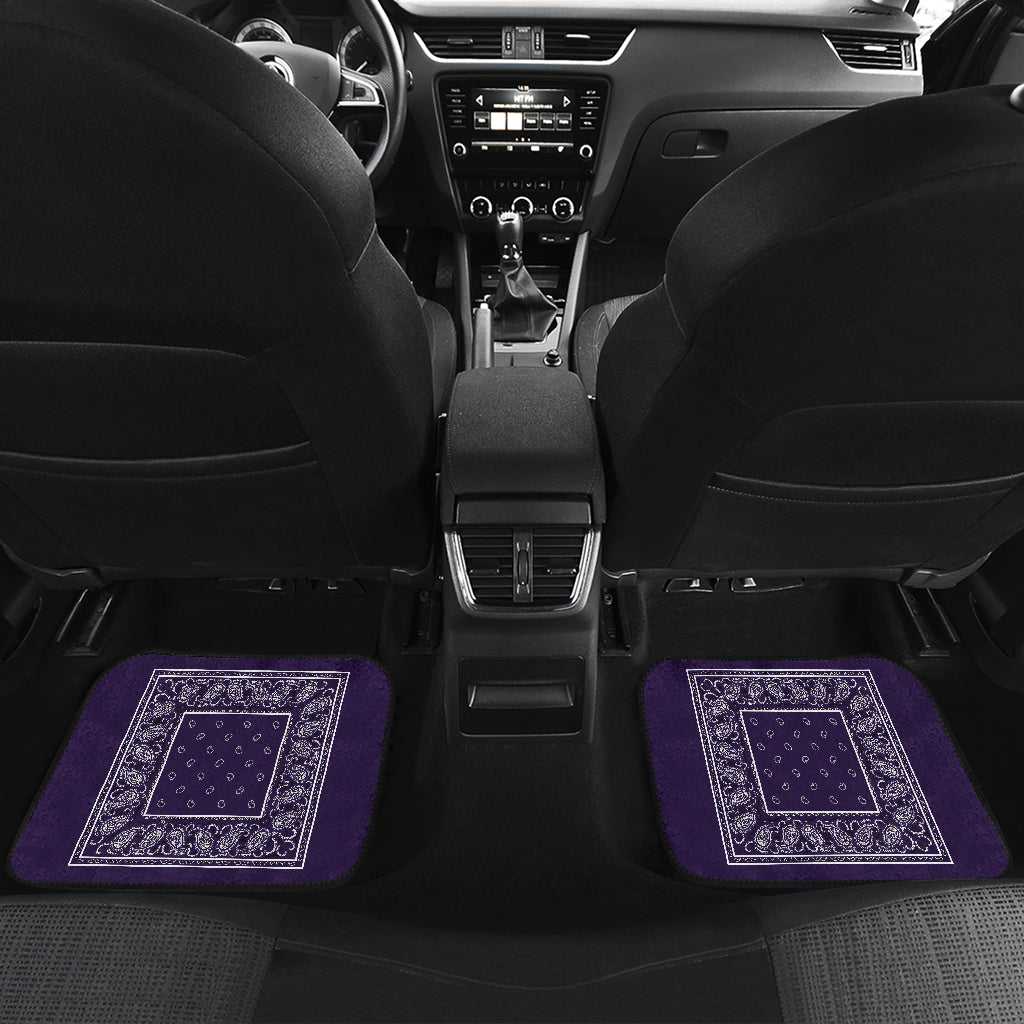 Quad Royal Purple Bandana Car Mats - Minimal