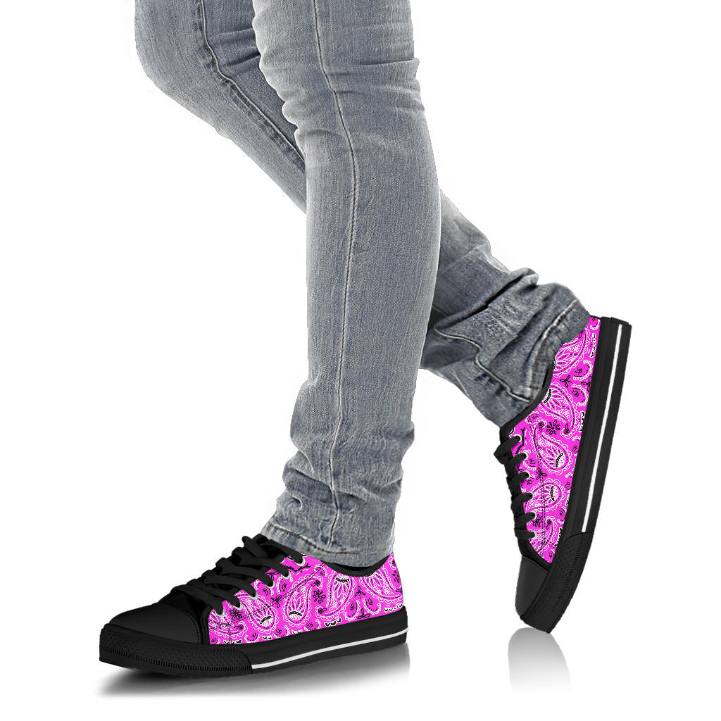 Canvas Low Top Sneakers - Bandana Style Abruptly Pink