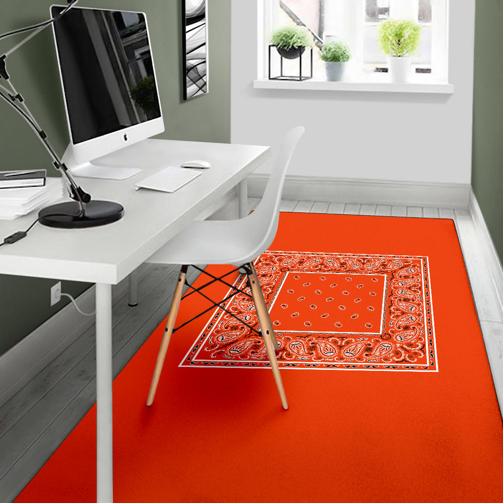 Perfect Orange Bandana Area Rugs - Minimal