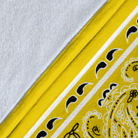 Yellow Bandana Throw Blanket Details