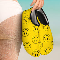 funny yellow happy face boat shoes