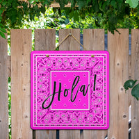 Abruptly Pink Bandana Door Signs