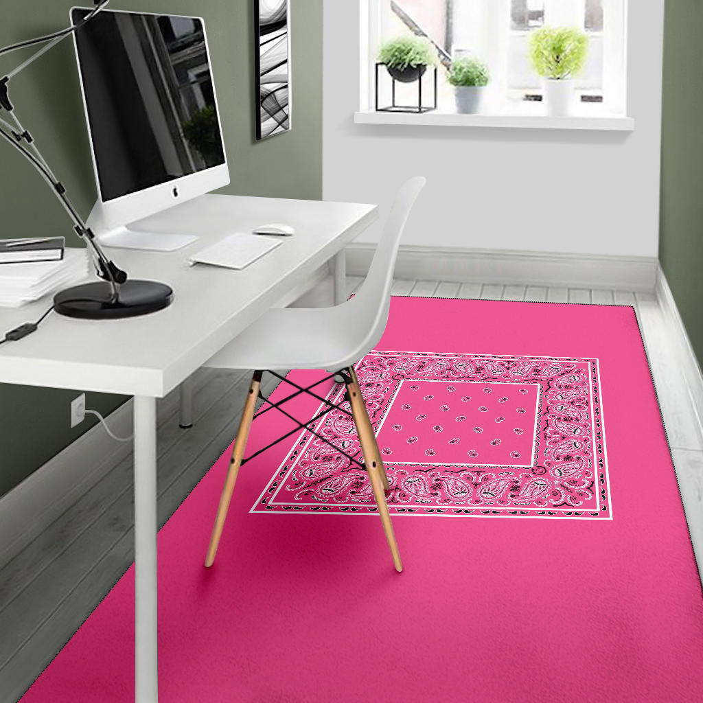 Warm Pink Bandana Area Rugs - Minimal