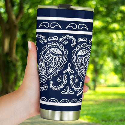 Navy Blue Bandana Tumblers