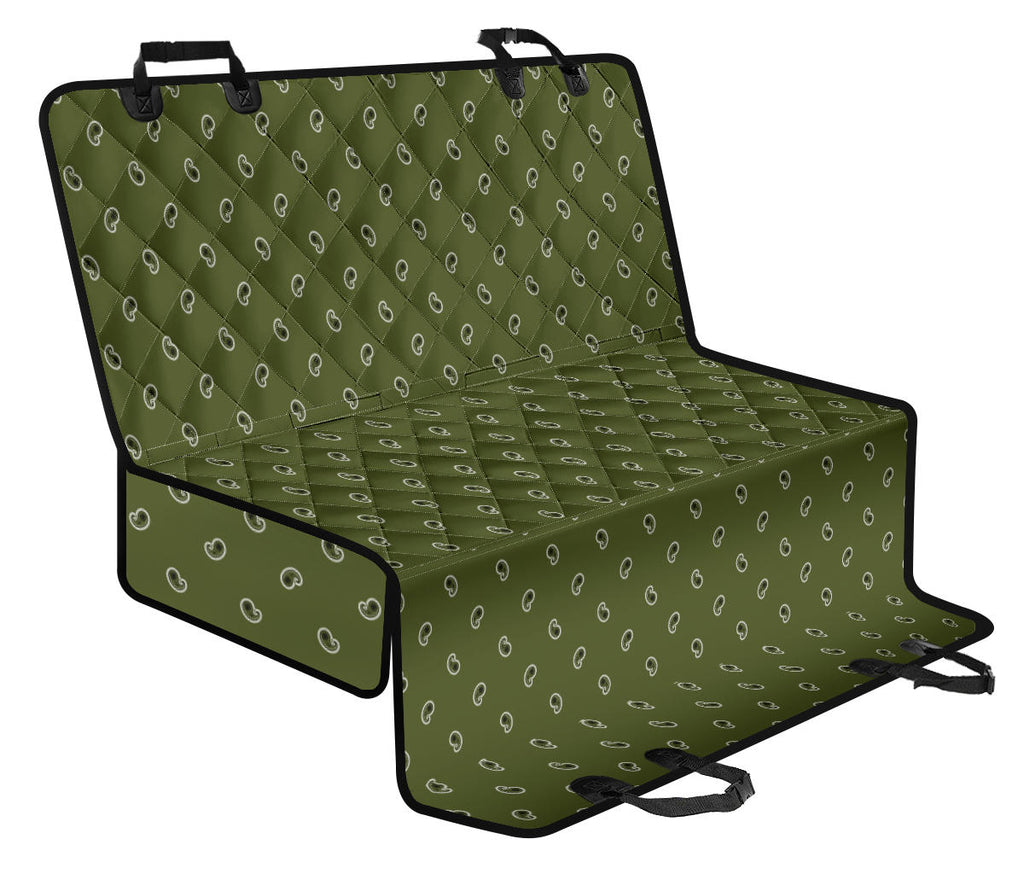 green paisley dog car seat cover