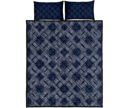 Quilt Set - Navy and White Bandana DB Quilt w/Shams