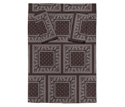 Coffee Brown Bandana Monk Blankets