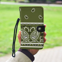 Classic Army Green Bandana Phone Case Wallet