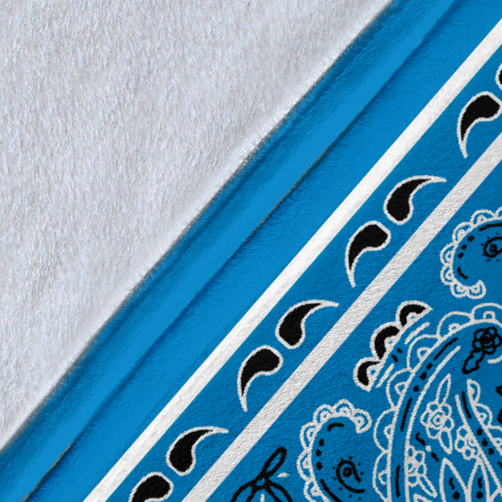 Sky Blue Bandana Throw Blanket Details