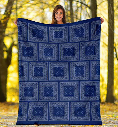 Blue Gray Bandana Blanket