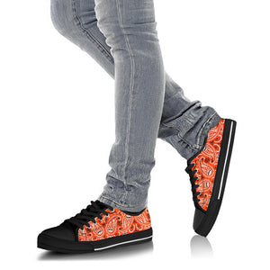 Canvas Low Top Sneakers - Bandana Style Perfect Orange