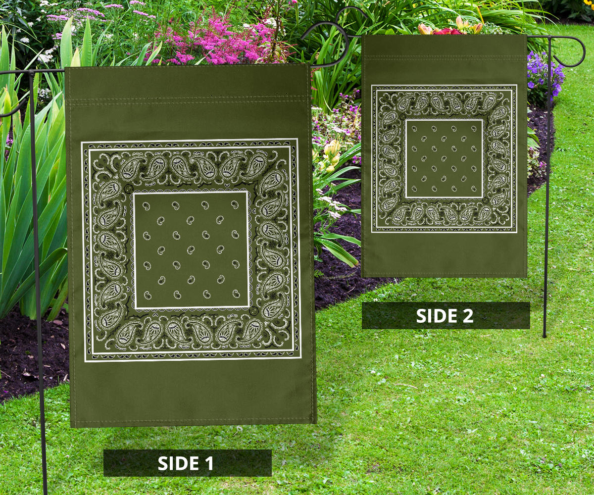 Army Green Bandana Home and Garden Flags