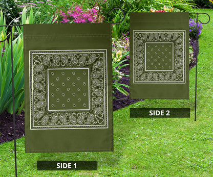 Army Green Bandana Home and Garden Flags