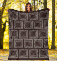 Brown Bandana Patch Throw Blanket