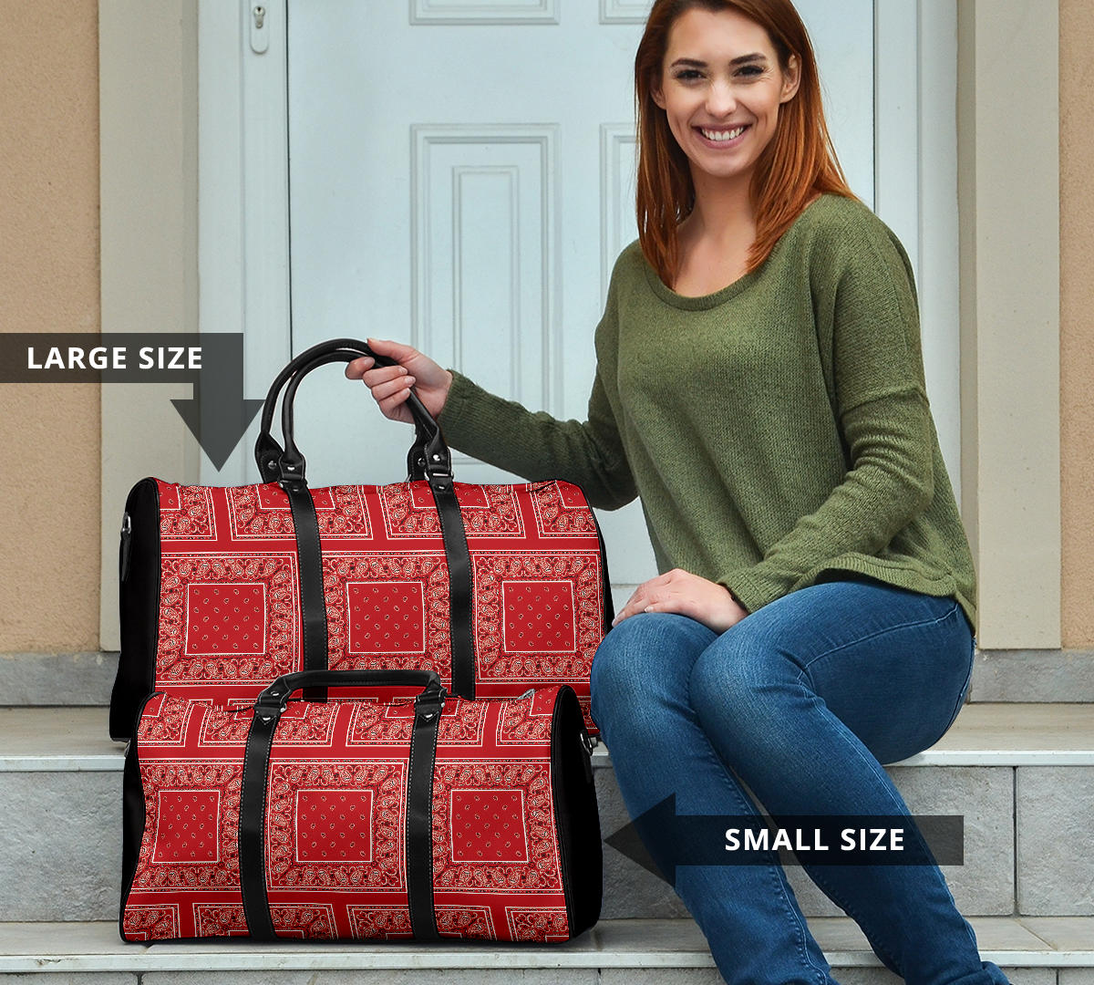 Classic Red Bandana Travel Bag