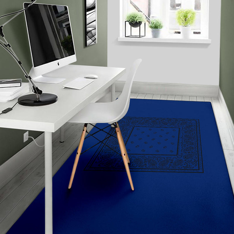 blue office throw rug