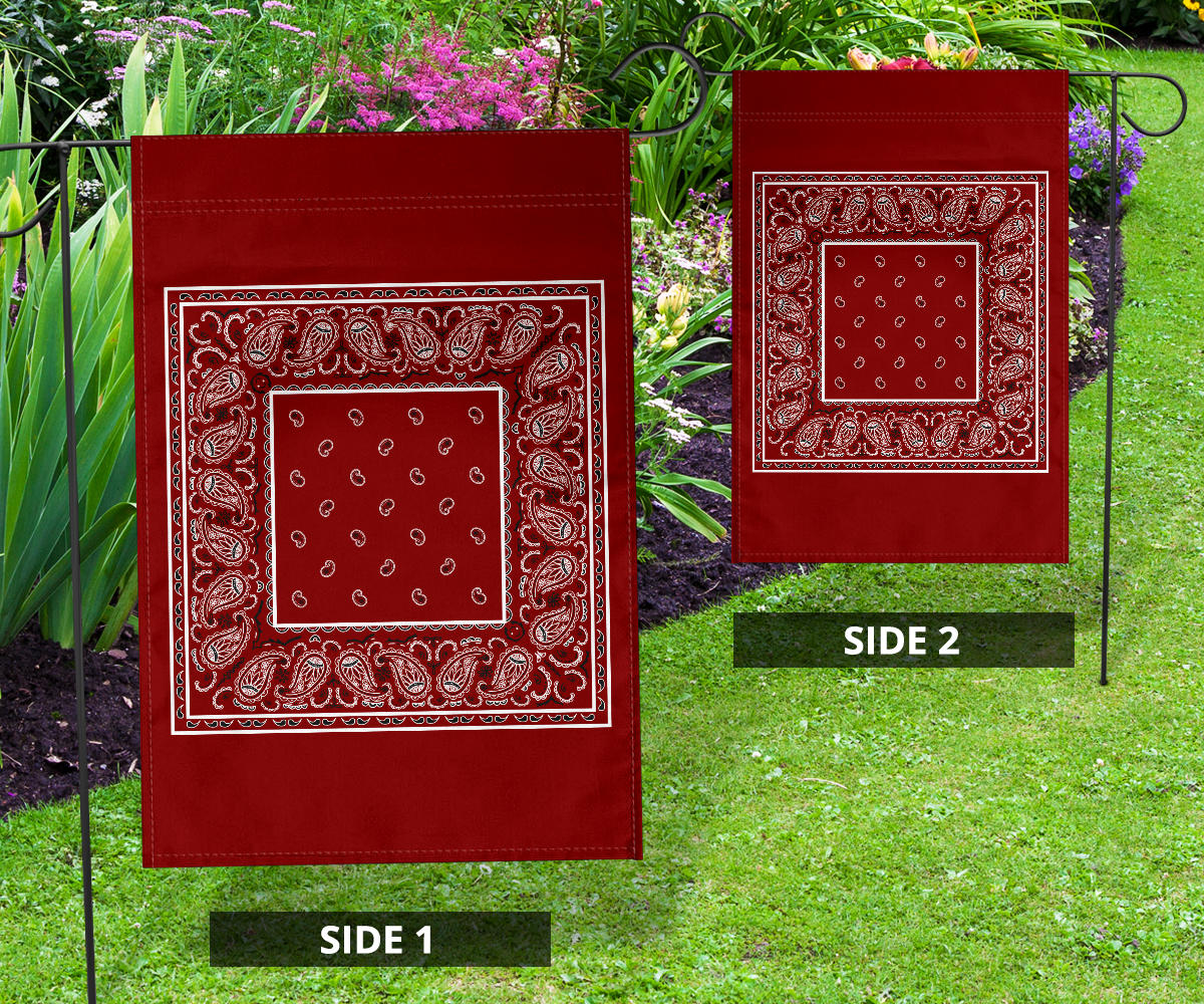 Maroon Bandana Home and Garden Flags