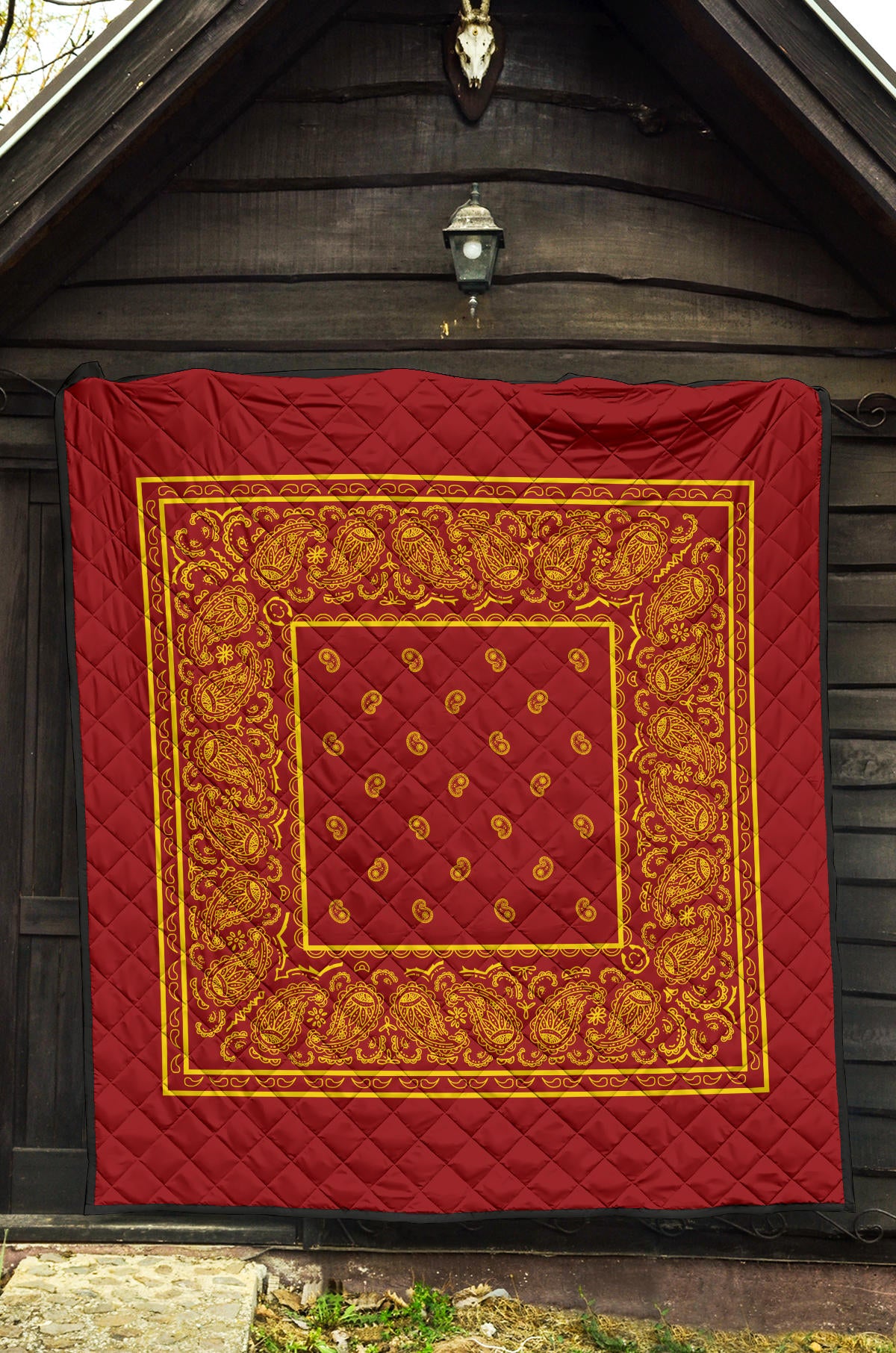 Quilt - Red and Gold Bandana Quilt