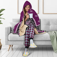 Purple Sherpa Hooded Blanket