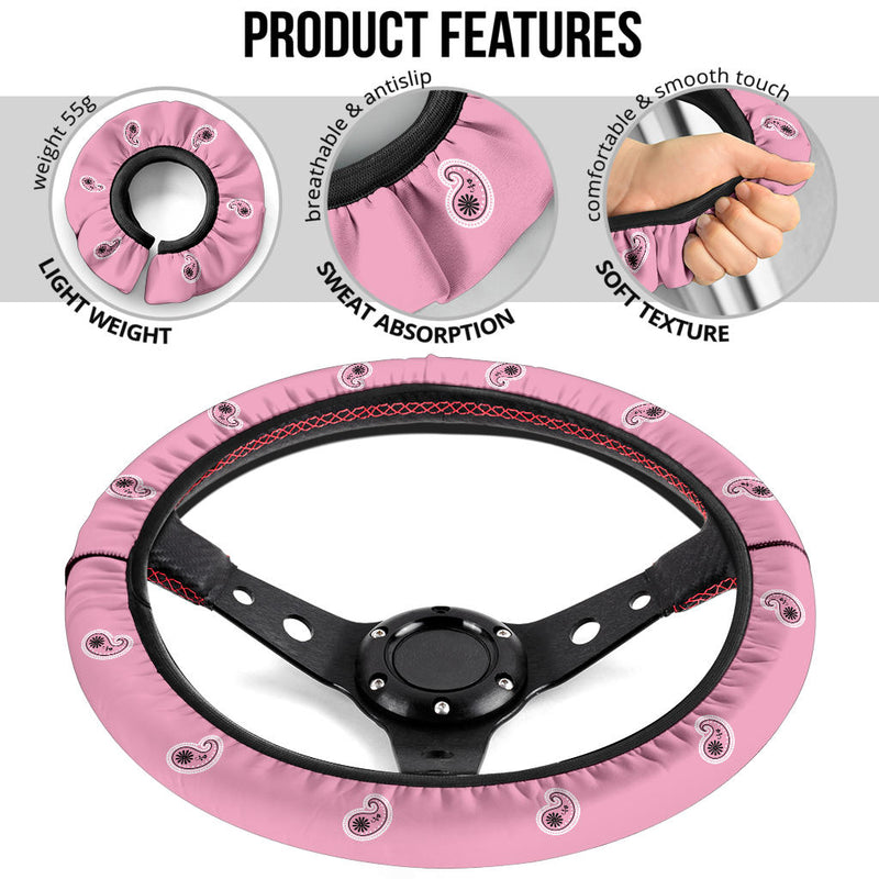 Pink Bandana Steering Wheel Covers - 3 Styles