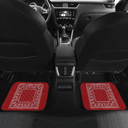 Quad Classic Red Bandana Car Mats - Minimal