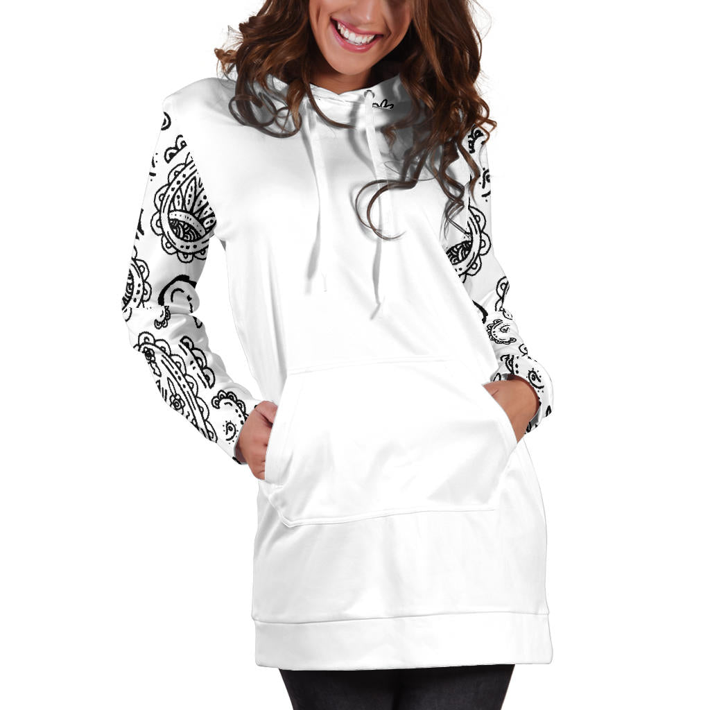 White Bandana Hoodie Dress
