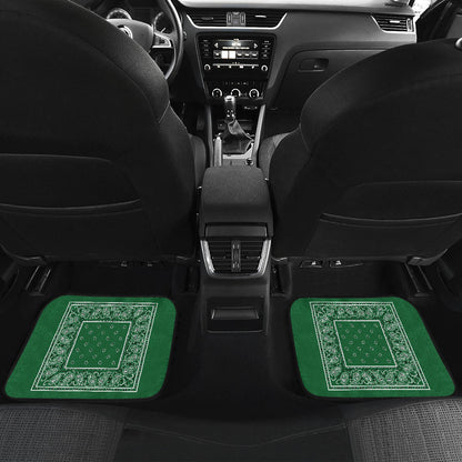 Quad Classic Green Bandana Car Mats - Minimal