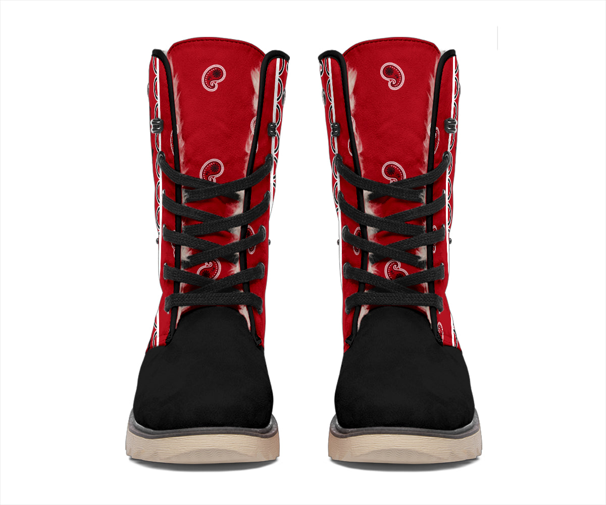 Classic Red Bandana Women's Winter Boots