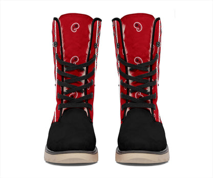 Classic Red Bandana Women's Winter Boots