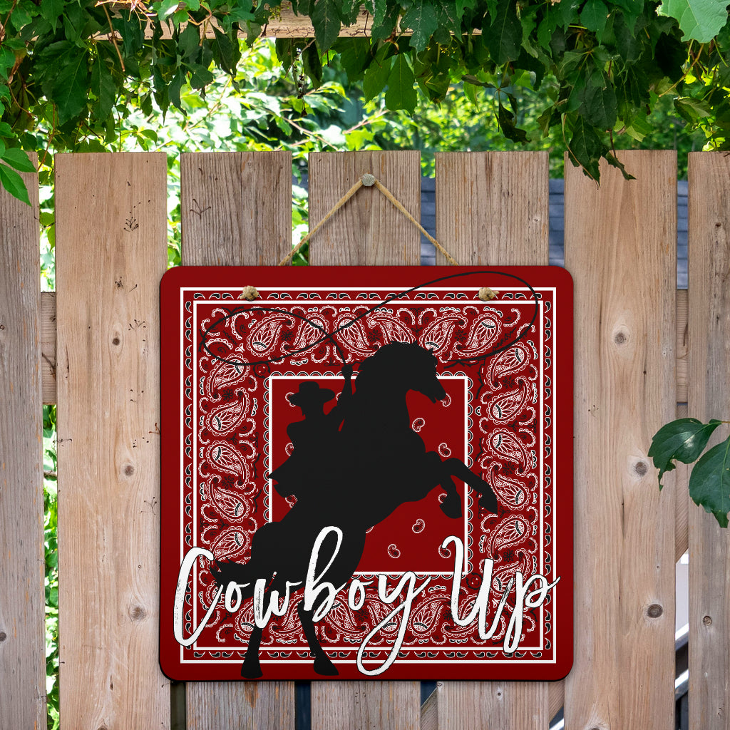 Maroon Bandana Door Signs