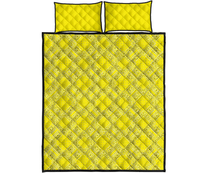 Quilt Set - Lemon Yellow Bandana DB Quilt w/Shams