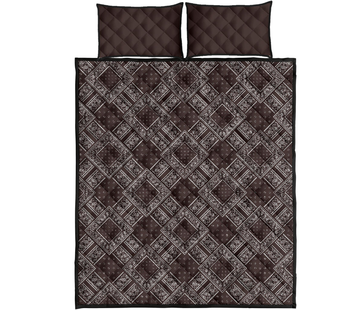 Quilt Set - Coffee Brown Bandana DB Quilt w/Shams
