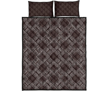 Quilt Set - Coffee Brown Bandana DB Quilt w/Shams