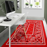 Western Red Bandana Area Rug - Fitted